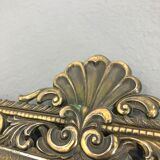 Vintage wall mirror t brass frame, italy, 1950 s