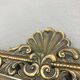 Vintage wall mirror t brass frame, italy, 1950 s