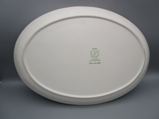Vintage dish in earthenware of Sarreguemines imitation sandstone