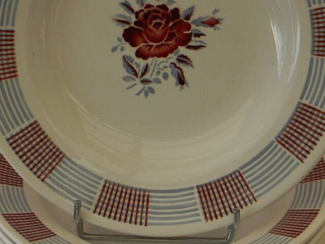 6 deep plates in earthenware from saint amand. scottish model.