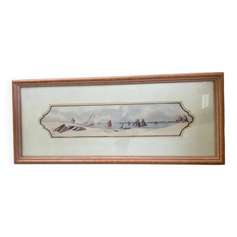 Watercolor painting, framed, signed and dated.