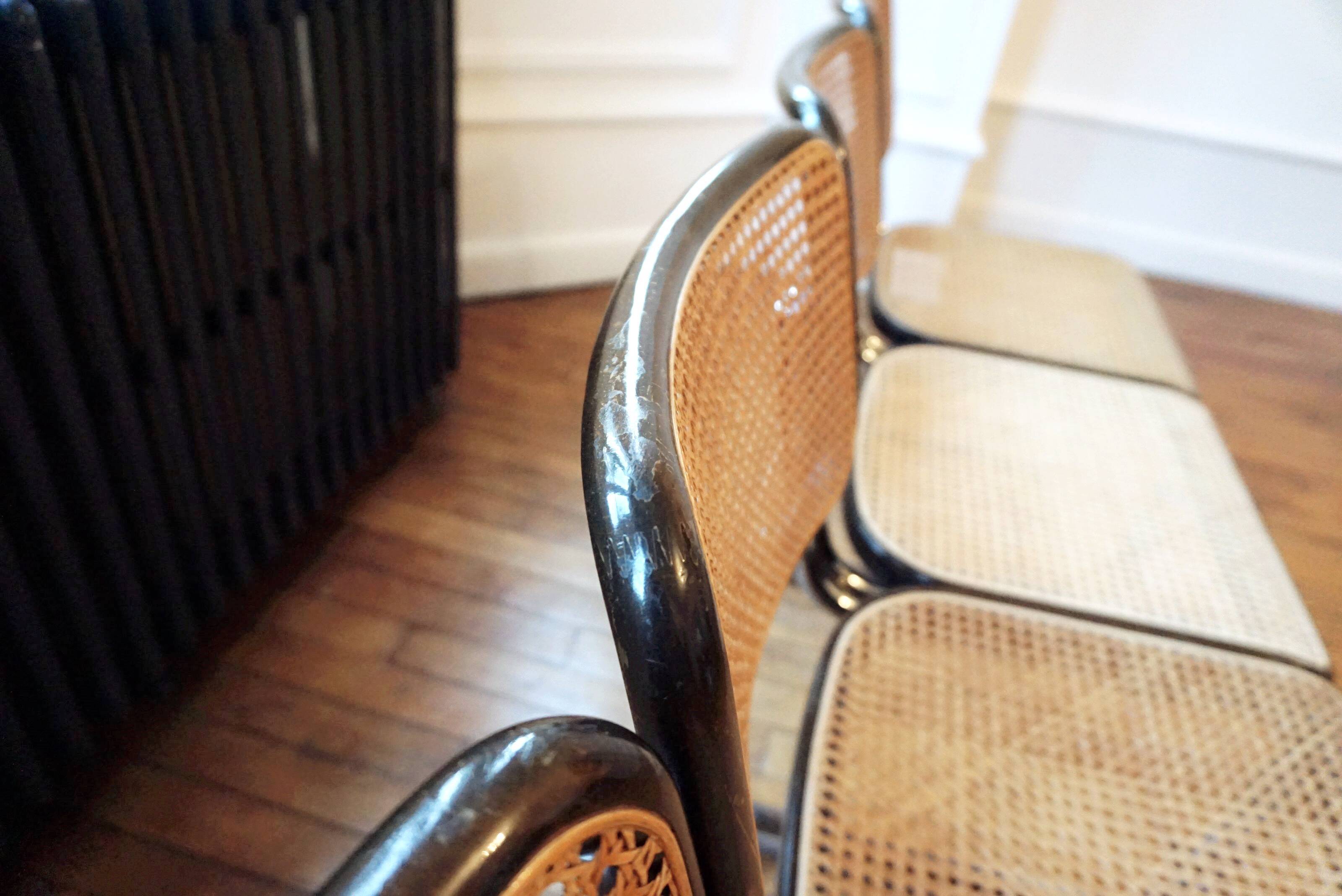 Set of 4 chairs cesca B32 Marcel Breuer by Thonet