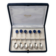 Box of 6 Solid Silver 925 Spoons & Lapis Lazuli - Morita Gil Chil