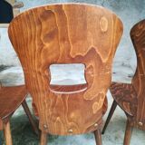 4 chaises bistrot Baumann modèle gentiane années 50