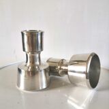 Pair of dansk candle holders in silver metal