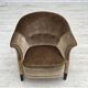 1960s, Danish armchair, original green furniture velour.