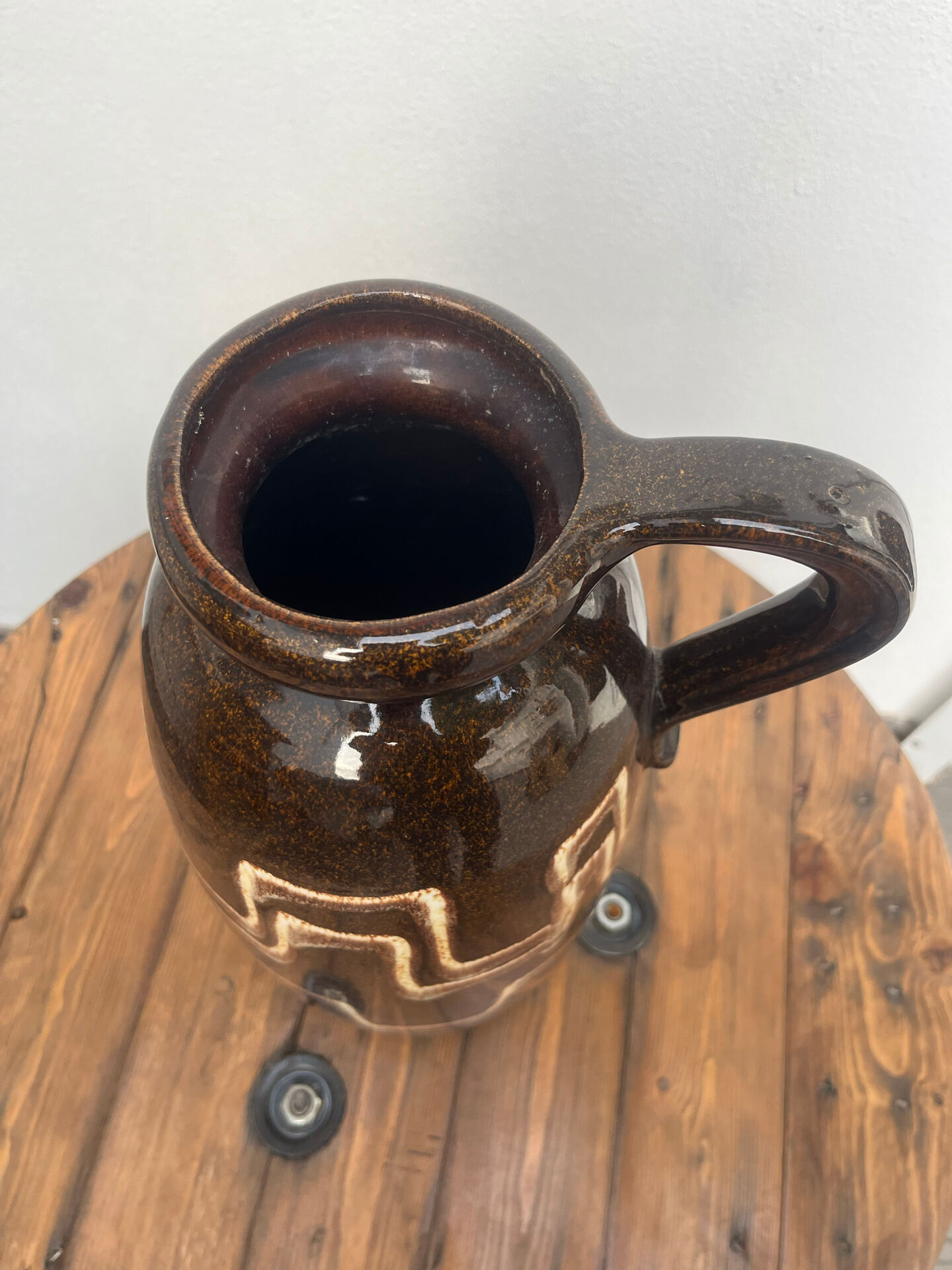 Large floor vase pitcher Scheurich 484-47 in Fat Lava ceramic