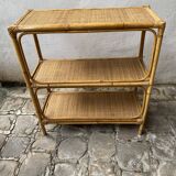 Étagère / console bambou et rotin
