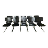 Lot 10 Chaises Empilables vintage 1970"