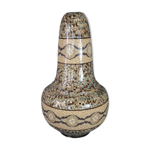 Gerbino à Vallauris très grand vase mosaïque terre mêlée 52 cm SB