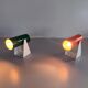 Pair of table lamps or wall lights in metal by Greene & Greene, 1970s, Germany.