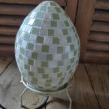 Green mosaic glass egg lamp night light