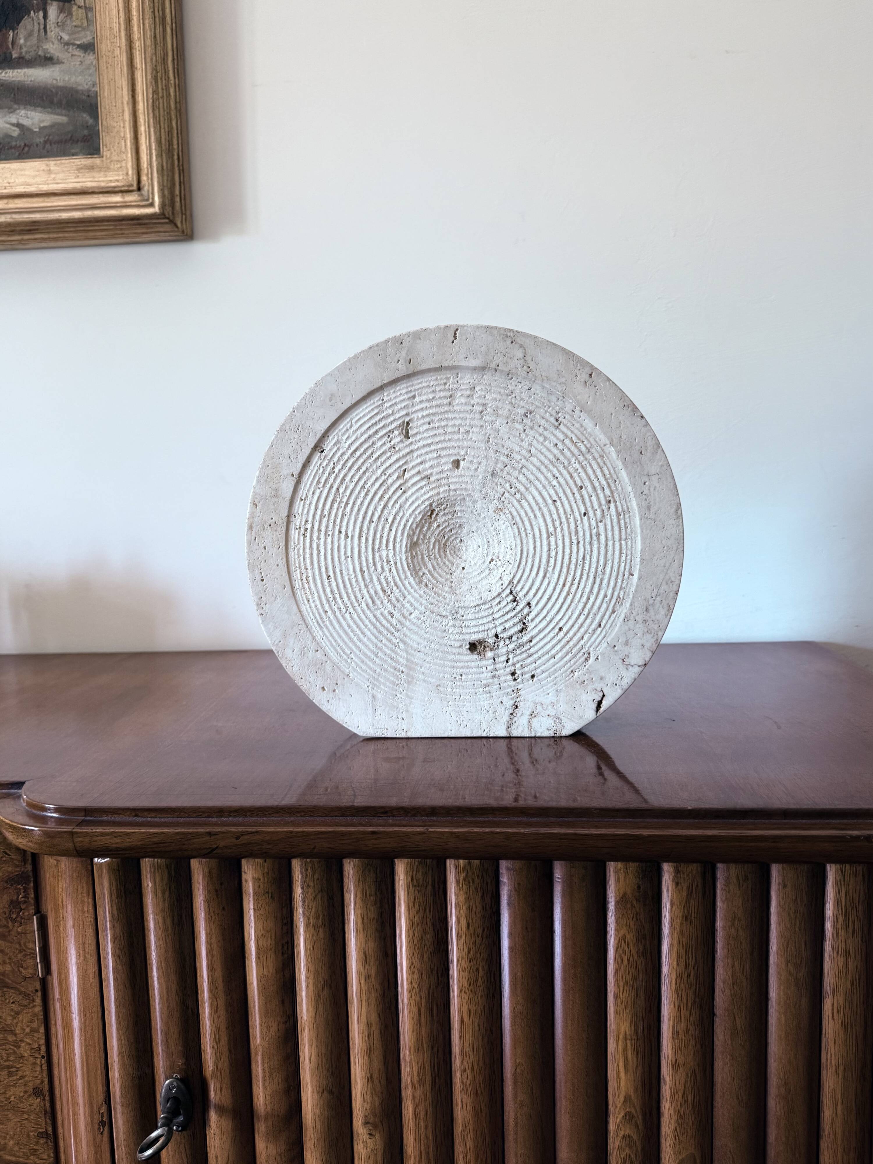 Mid-century modern travertine solifleur vase, Cerri Nestore, Italy, 1970s