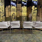 8 1970 chairs in chromed metal "made an Italy" restored