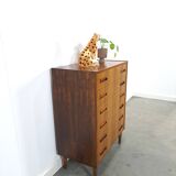 Mid-Century Deens Westergaards, Silkeborg palissander ladekast 6 lades