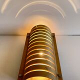 Vintage ikea bent wood and steel wall light