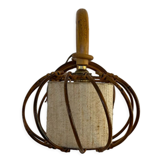 Vintage rattan wall lamp