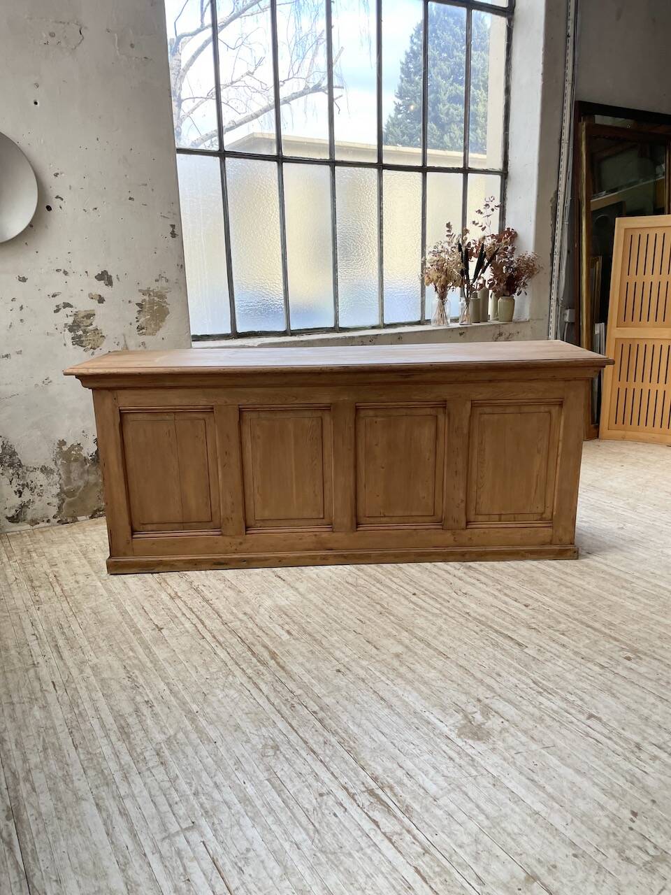2m pine counter or central island with storage