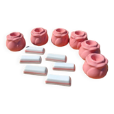 Ceramic candle holders with pink flowers