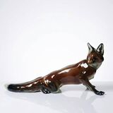 Large ceramic fox from St Clément, after Kraner, 1930s-50s.