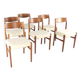 Set of 6 Arne Wahl Iversen for Glyngøre Mobelfabrik Chairs  new uplholstery