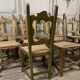 Set of 12 carved wooden chairs, Italy