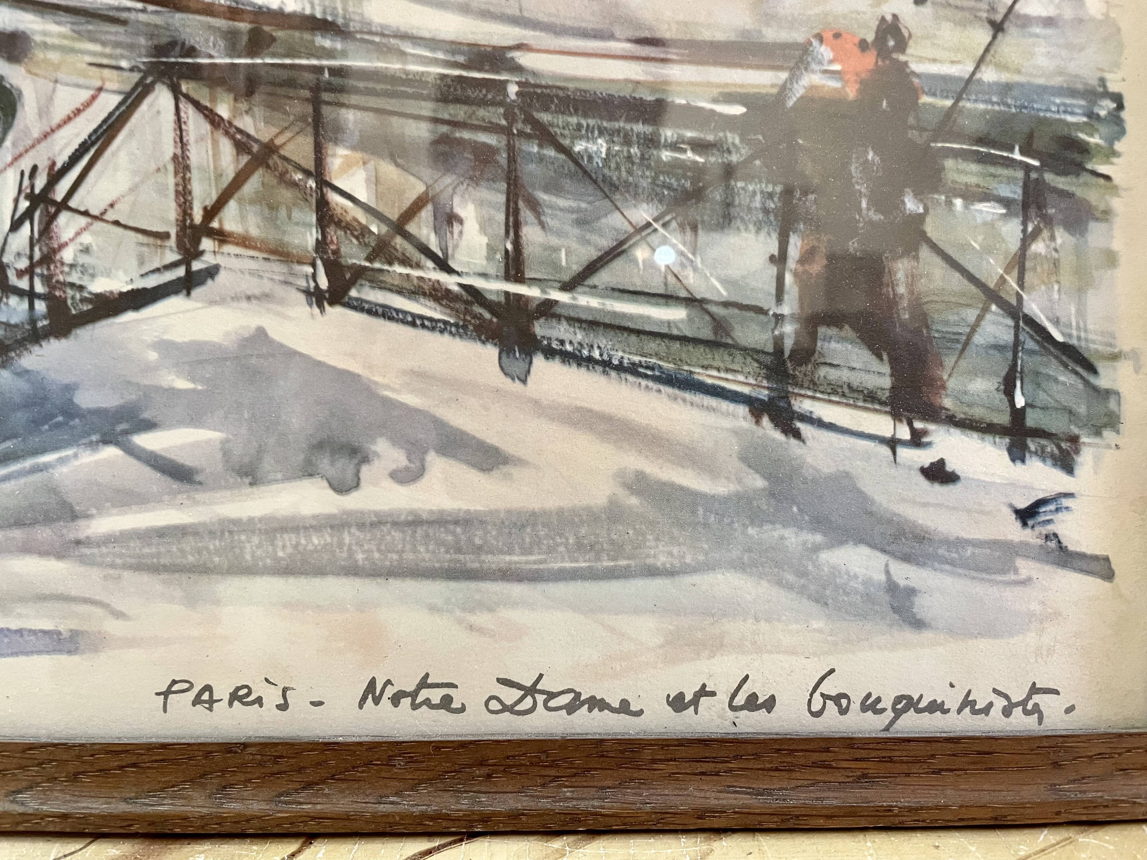 Lithographie ancienne Marius Girard Notre-Dame