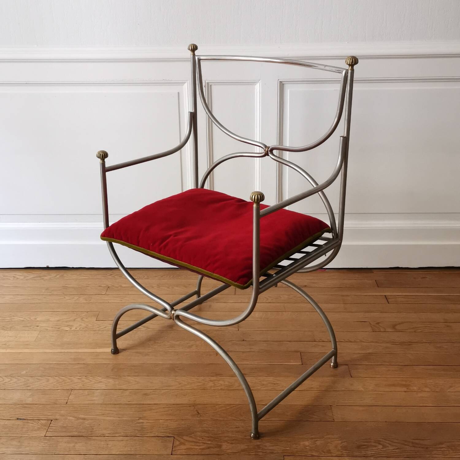 Curule armchair, Maison Jansen, 1970