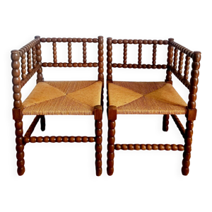 Paire de chaises bobin