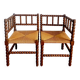 Paire de chaises bobin dites "coin de feu", Hollande