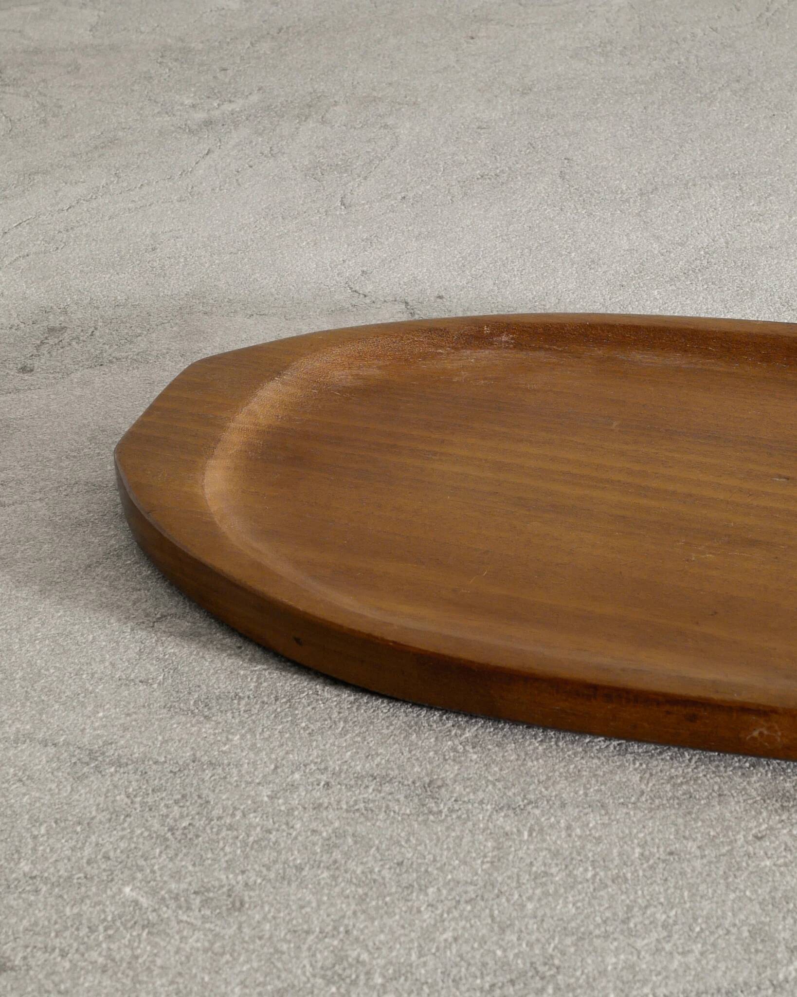 French Sculptural Wooden Tray by Alexandre Noll, 1950s
