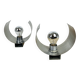Pair of 70's brushed aluminum space age wall lights