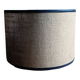 Large cylindrical lampshade in vintage burlap