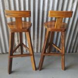 Pair of brutalist barstools