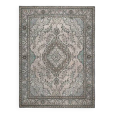Tapis persan fait main en laine et coton rose des années 1970 286x380