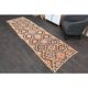 1970s Turkish Oushak Handmade Wool Cotton Orange Runner Rug 103x325