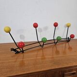 Vintage wall coat rack 8 multi-colored balls