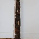 Large African art tower lamp base unique piece