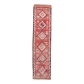 Tapis de couloir rouge cannelle 83 x 337 cm, tapis de couloir en laine turque, tapis ancien