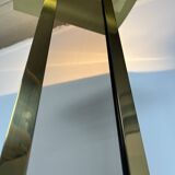 70s floor lamp in brass and smoked plexiglass, Hollywood Regency