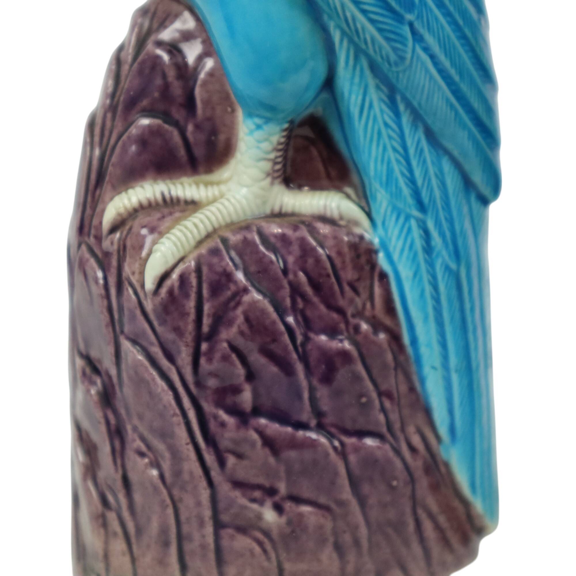 Pair of Turquoise Glazed Parrots Chinese Porcelain 30cm