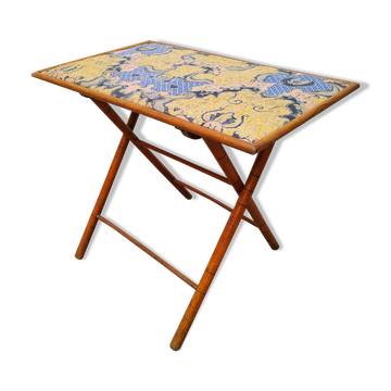 Table pliante bambou et tissu