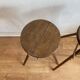 Paire de tabourets de bar, bois et cuir, vers 1950