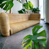 Curved wicker living seat / sofa