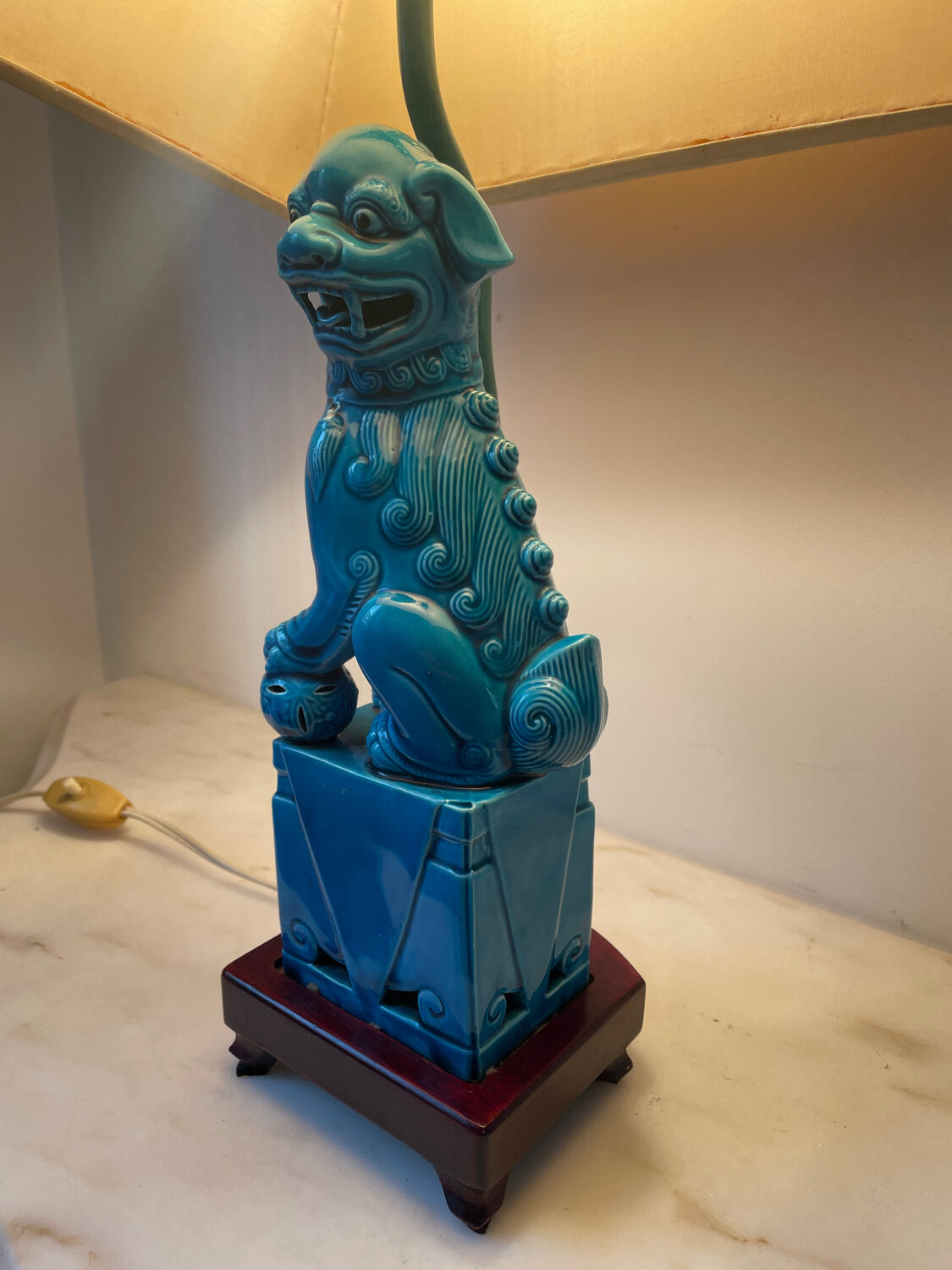 Lampe vintage céramique Hollywood Regency