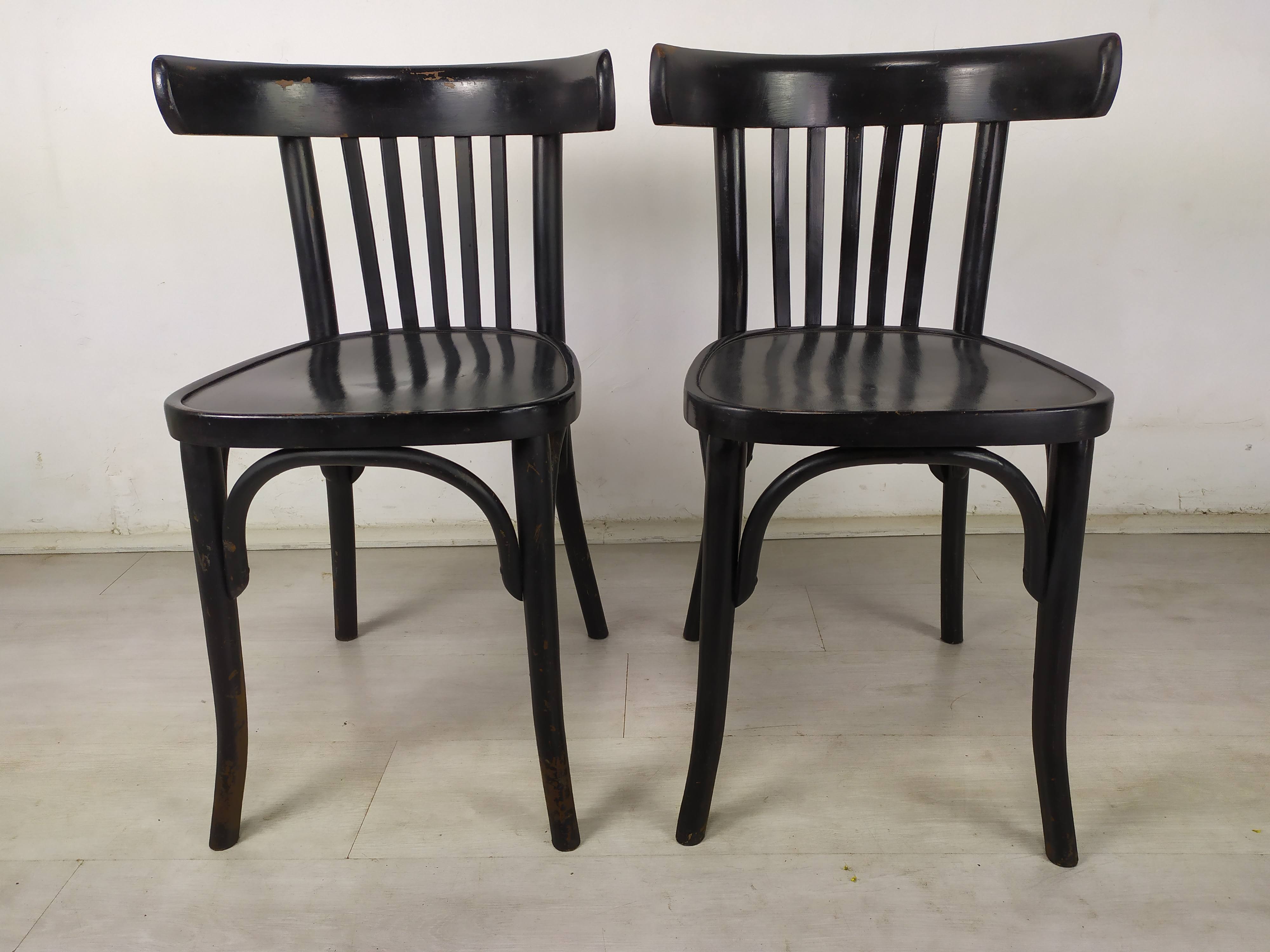 Pair of black bistro chairs