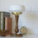 Art Deco Table Lamp | Vintage White Opaline Mushroom Glass | Restored Solid Wood | Fully Rewired | Bauhaus Style