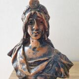 Bronze woman bust Emmanuel Villanis
