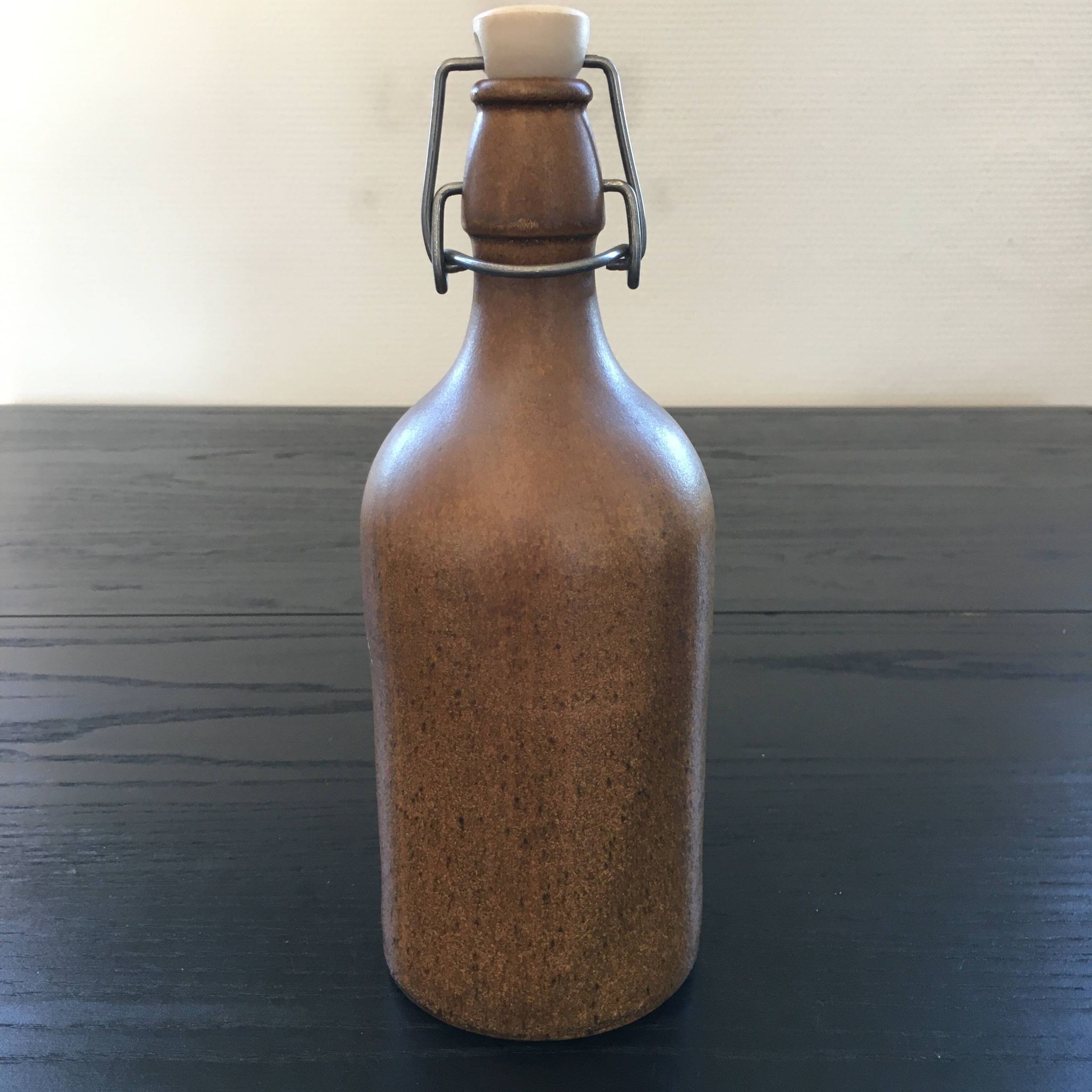Beige stoneware bottle