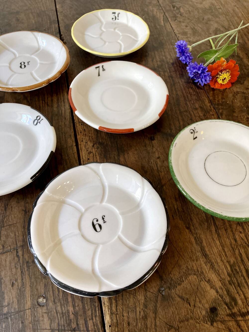 Coupelles de bistrot en porcelaine, Début XXe siècle